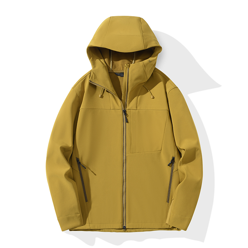 style：FRD25632    Waterproof Windproof Softshell Jacket with Hood Lightweight Outdoor Hiking Camping Rain Coat for Men W...