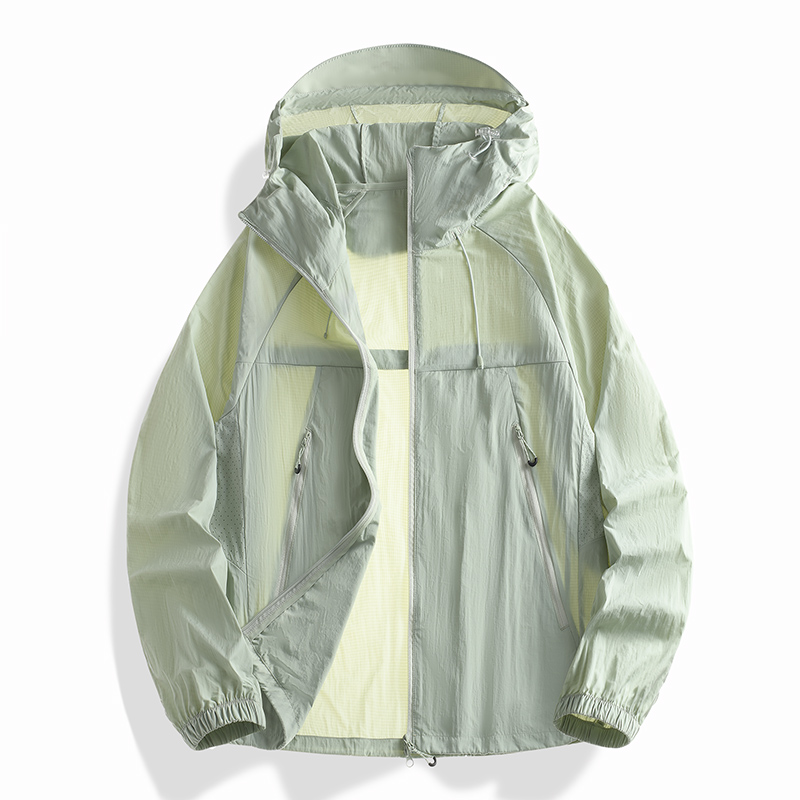 STYLE:FRD25639  Men Women Hooded Sun Jackets Summer Lightweight UPF50+ Zip Up ...