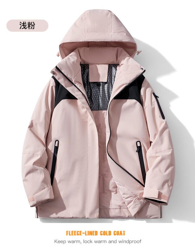 STYLE:F2568  Hooded Stand Collar Zipper Jacket Patchwork Pockets Long Sleeve T...