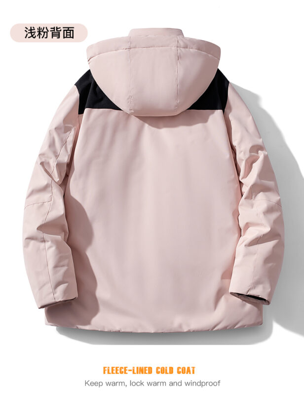 STYLE:F2568  Hooded Stand Collar Zipper Jacket Patchwork Pockets Long Sleeve T...