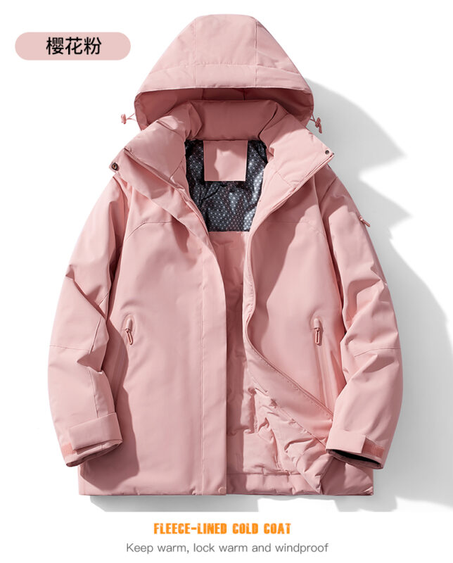 STYLE:F2568  Hooded Stand Collar Zipper Jacket Patchwork Pockets Long Sleeve T...