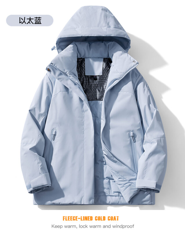 STYLE:F2568  Hooded Stand Collar Zipper Jacket Patchwork Pockets Long Sleeve T...