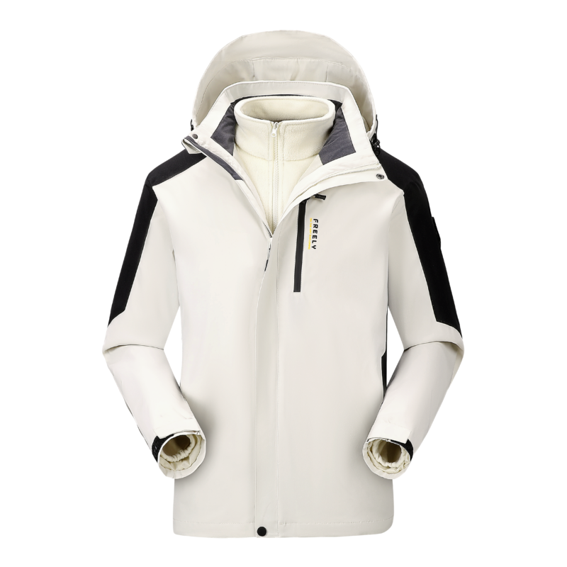 3-in-1 Winter Coats Snow Ski Jacket Waterproof Windproof Fleece Lined Winter J...