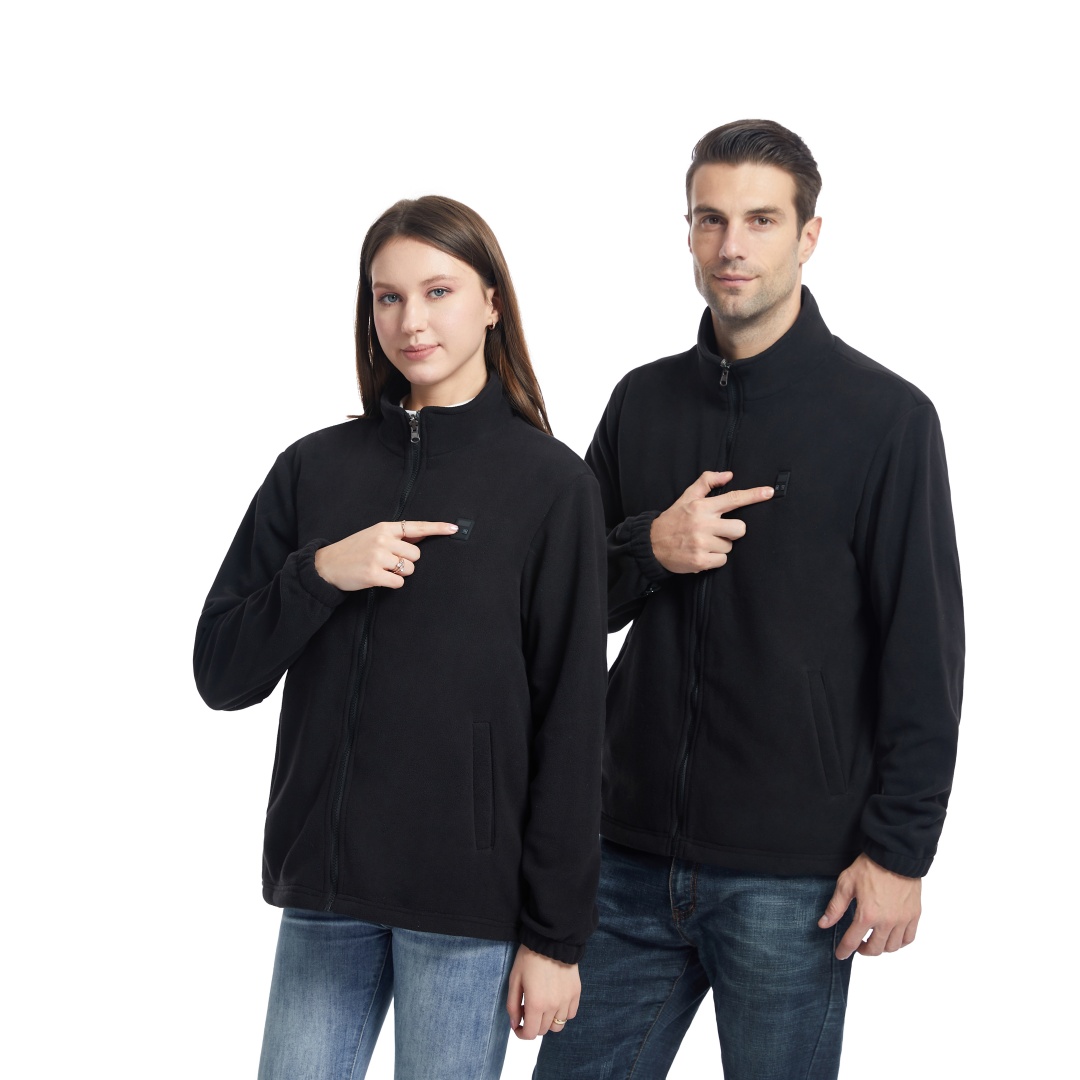  Style:M:87   USB Heated Long Sleeve Winter Jacket Stand Collar Polar Fleece Zipper Smart Casual Constant Temperature - H...