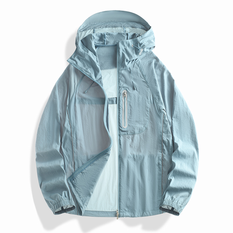 STYLE:FRD25638  UPF 50+ Sun Protection Hoodie Jacket, Long Sleeve Zip Pockets Lightweight Windbreaker, Quick Dry Athletic ...
