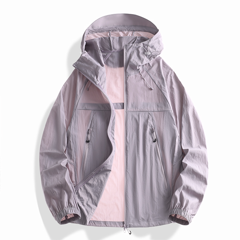 STYLE:FRD25639  Men Women Hooded Sun Jackets Summer Lightweight UPF50+ Zip Up ...