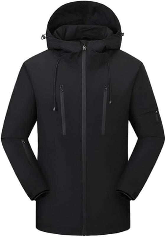 STYLE:M868  Unisex Winter Softshell Warm Coat 5 Zones Windproof Heated Hood wi...