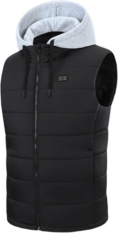 STYLE:M862  Heated Vest Hooded Vest Gilet Mens Womens Electric Jacket 15-Zone ...