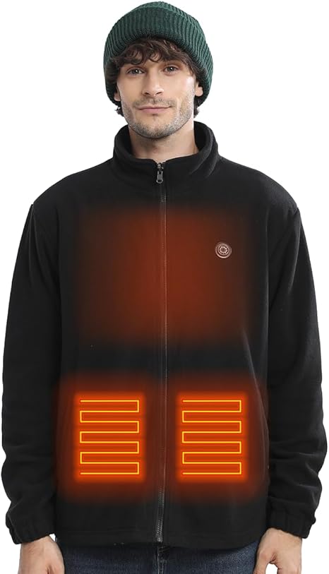STYLE:M61 62   Heated Fleece Jacket for Men with Battery，Fleece Heating Jack...