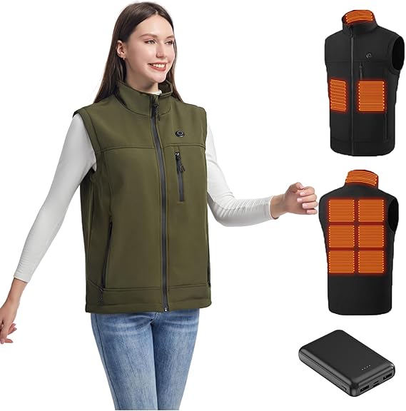 STYLE:2380  Soft Heated Vest for Women Men Smart Heating Jacket Lightweight Wa...