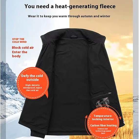  Style:M:87   USB Heated Long Sleeve Winter Jacket Stand Collar Polar Fleece ...