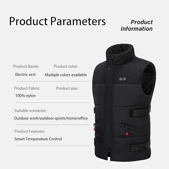 STYLE:M82  Smart Heated With 11 Heating Zones USB-Powered Winter Thermal Vest ...