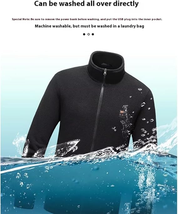  Style:M:87   USB Heated Long Sleeve Winter Jacket Stand Collar Polar Fleece ...
