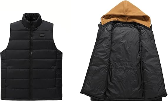 STYLE:M862  Heated Vest Hooded Vest Gilet Mens Womens Electric Jacket 15-Zone ...