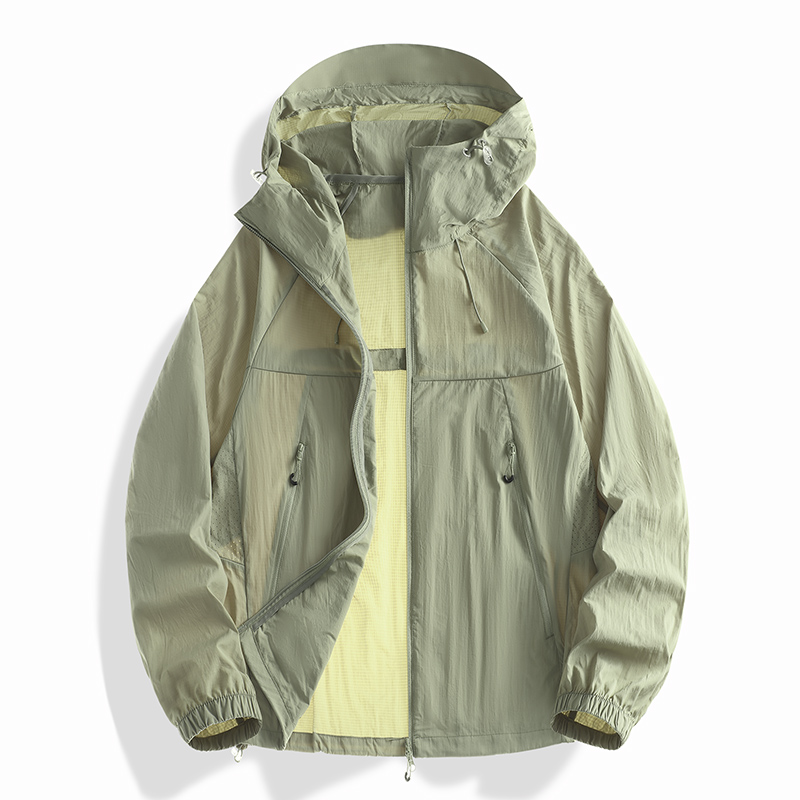 STYLE:FRD25639  Men Women Hooded Sun Jackets Summer Lightweight UPF50+ Zip Up ...