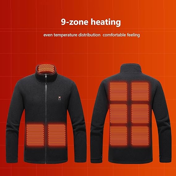 style：23107  Heating Jacket Men Women 9 Heat Zones Fleece Clothing Coats Win...