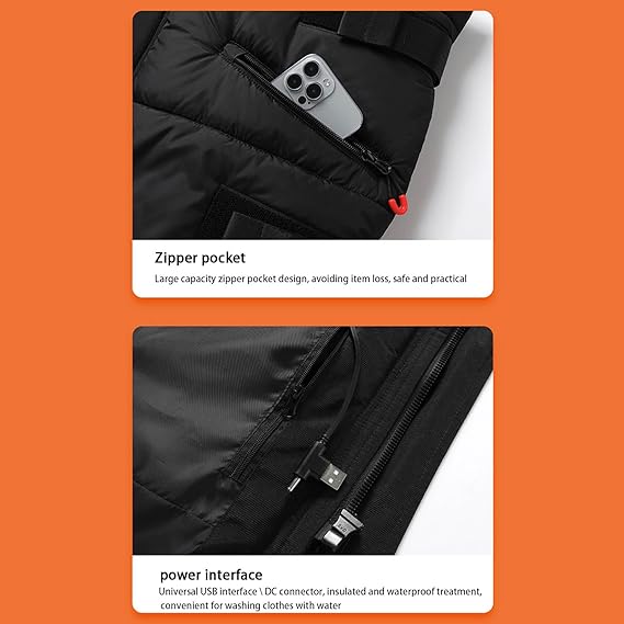 STYLE:M82  Smart Heated With 11 Heating Zones USB-Powered Winter Thermal Vest ...