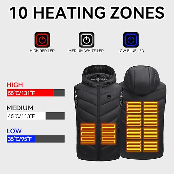 STYLE:MTZ01  Kids Heated Vest, 10 Heating Zones Boys & Girls Heating Vest ...