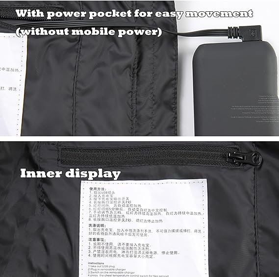STYLE:M01 Heated Vest for Men USB Electric Heated Vest Heating Jacket Winter V...
