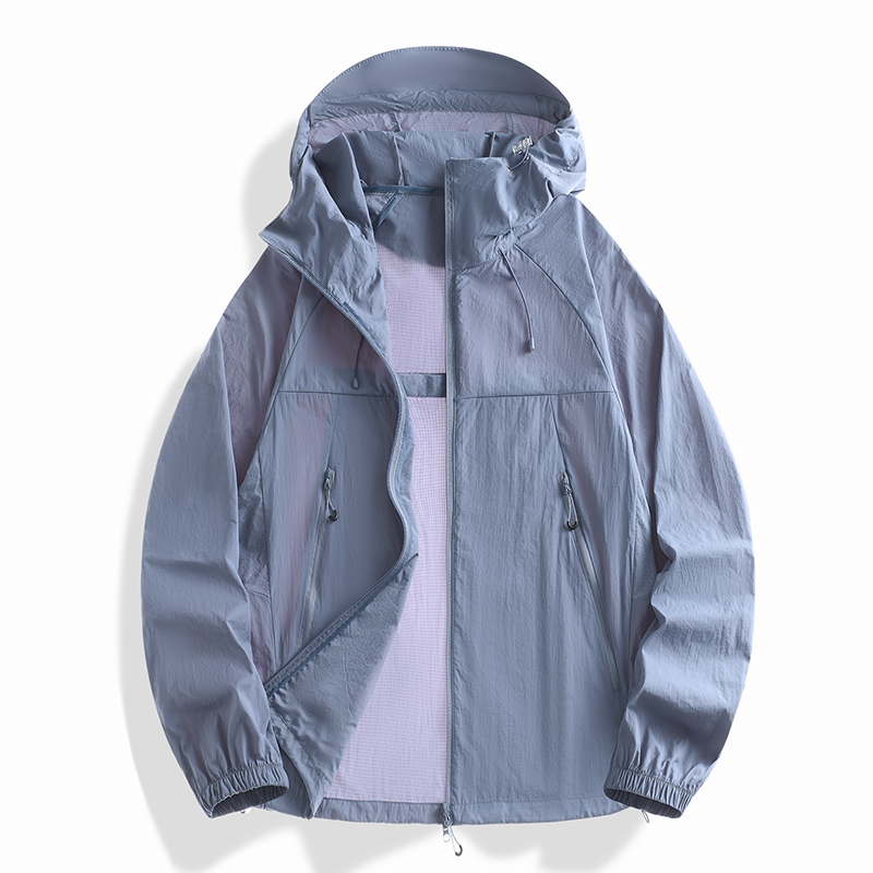 STYLE:FRD25639  Men Women Hooded Sun Jackets Summer Lightweight UPF50+ Zip Up ...