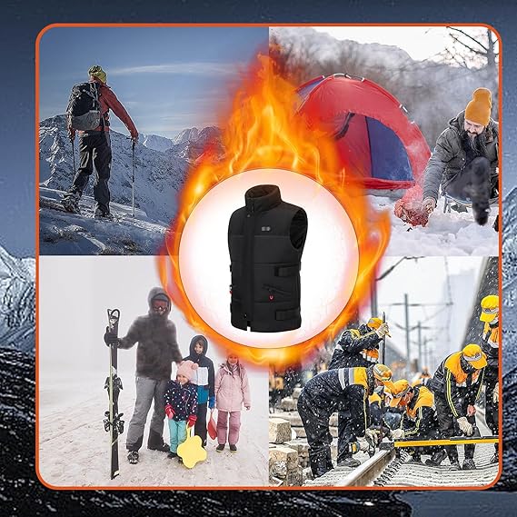STYLE:M82  Smart Heated With 11 Heating Zones USB-Powered Winter Thermal Vest ...