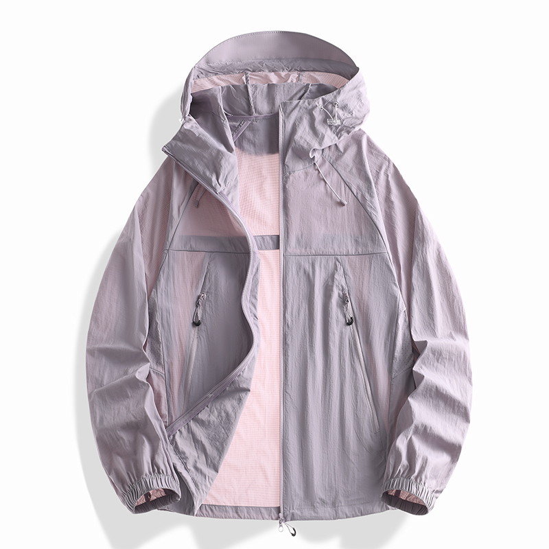 STYLE:FRD25639  Men Women Hooded Sun Jackets Summer Lightweight UPF50+ Zip Up ...