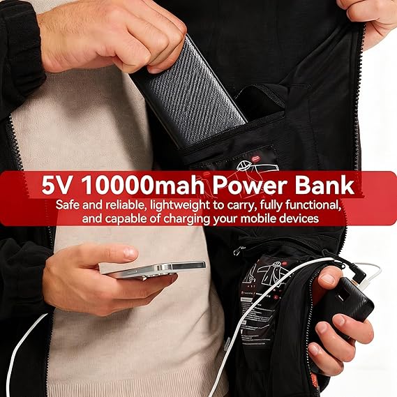 STYLE:M61 62   Heated Fleece Jacket for Men with Battery，Fleece Heating Jack...