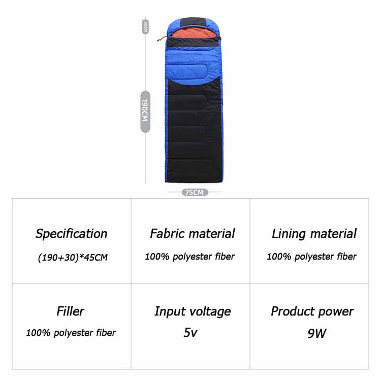 Heated Sleeping Bag, 3 Adjustable Heating Levels USB Power Support Heating Pad...