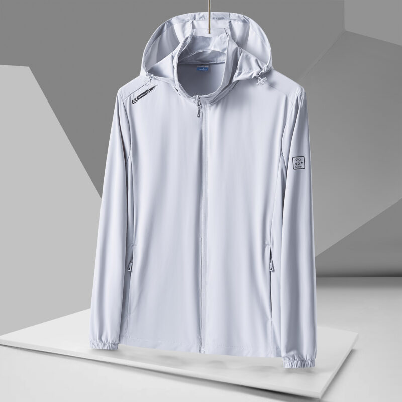 STYLE:F2401  Men UPF 50 Hoodie Jacket Summer Zip Up Breathable Long Sleeve SPF Fishing Hiking UV Sun Shirts Rash Guard Clo...