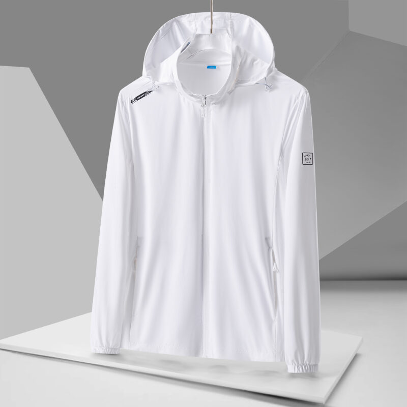 STYLE:F2401  Men UPF 50 Hoodie Jacket Summer Zip Up Breathable Long Sleeve SPF Fishing Hiking UV Sun Shirts Rash Guard Clo...