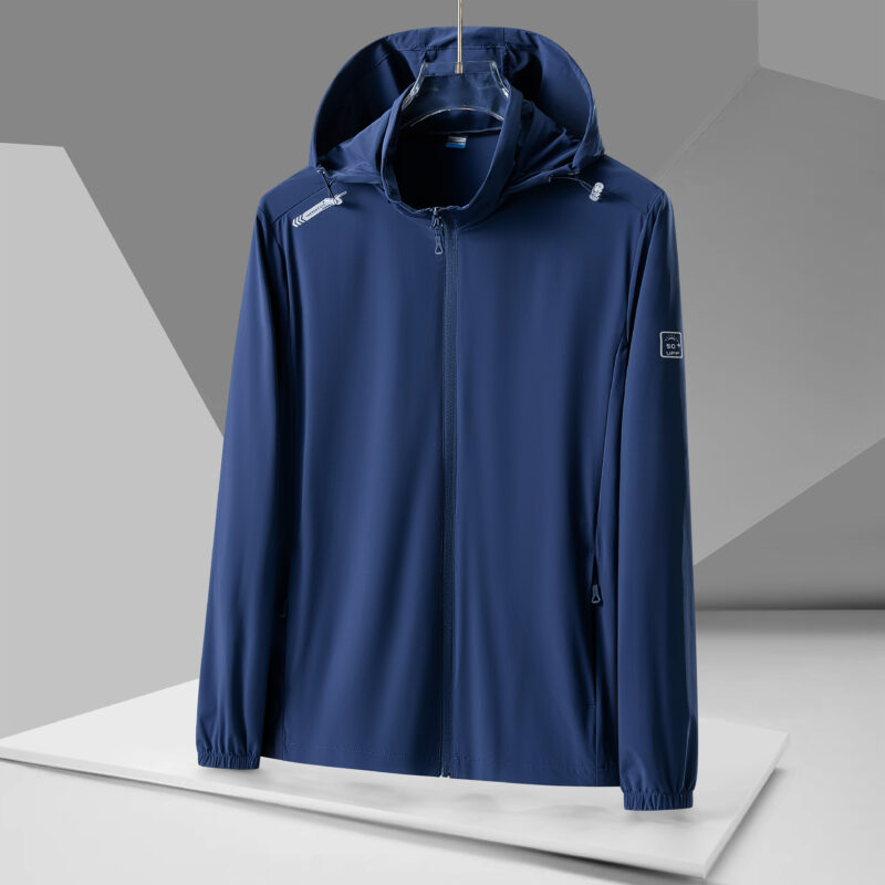 STYLE:F2401  Men UPF 50 Hoodie Jacket Summer Zip Up Breathable Long Sleeve SPF Fishing Hiking UV Sun Shirts Rash Guard Clo...