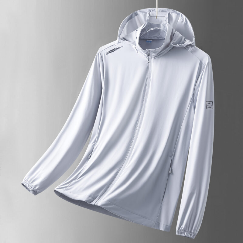 STYLE:F2401  Men UPF 50 Hoodie Jacket Summer Zip Up Breathable Long Sleeve SPF Fishing Hiking UV Sun Shirts Rash Guard Clo...