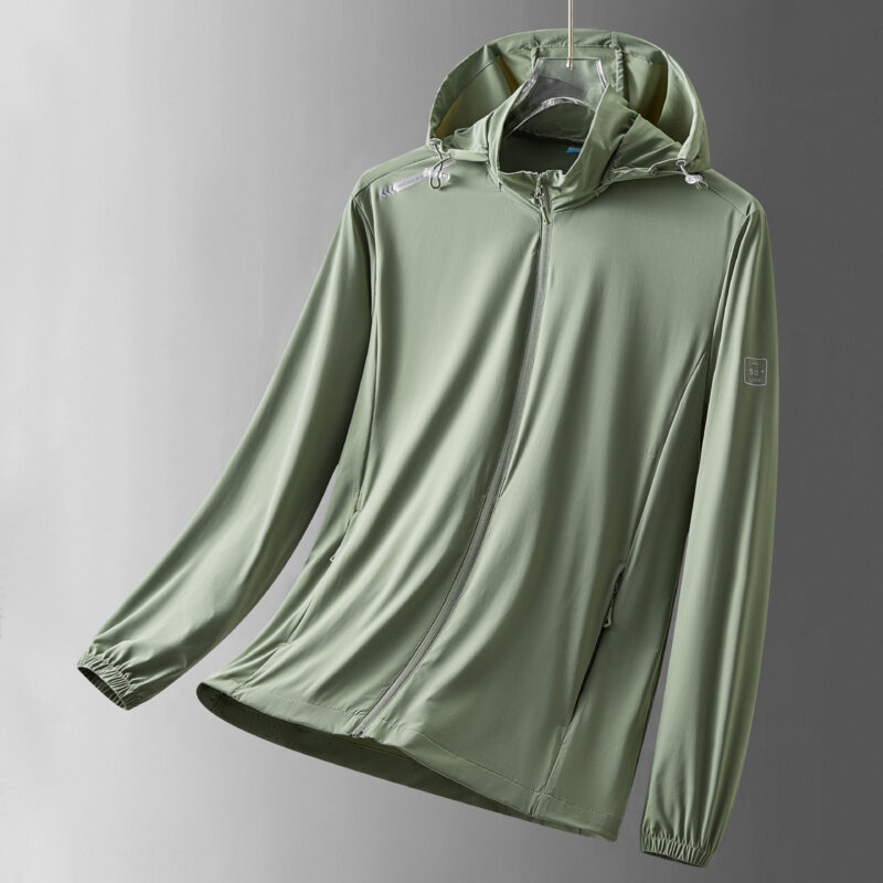 STYLE:F2401  Men UPF 50 Hoodie Jacket Summer Zip Up Breathable Long Sleeve SPF Fishing Hiking UV Sun Shirts Rash Guard Clo...