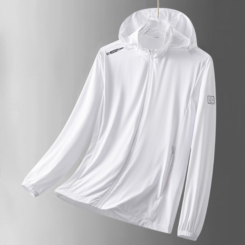 STYLE:F2401  Men UPF 50 Hoodie Jacket Summer Zip Up Breathable Long Sleeve SPF Fishing Hiking UV Sun Shirts Rash Guard Clo...