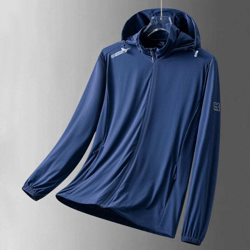 STYLE:F2401  Men UPF 50 Hoodie Jacket Summer Zip Up Breathable Long Sleeve SPF Fishing Hiking UV Sun Shirts Rash Guard Clo...