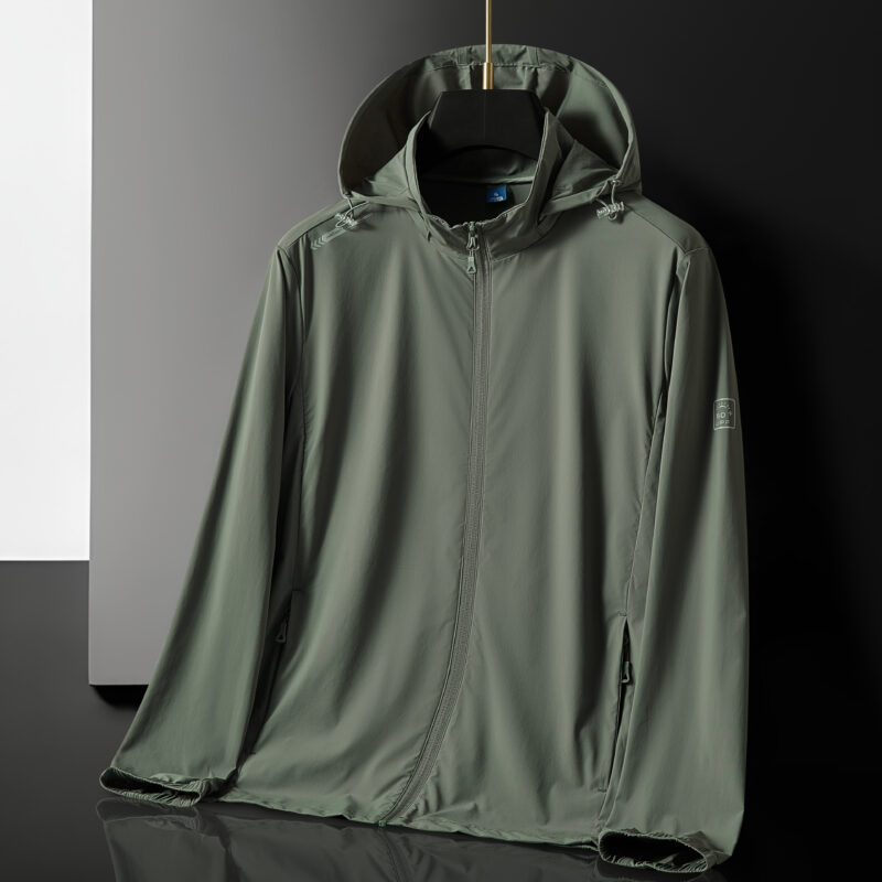 STYLE:F2401  Men UPF 50 Hoodie Jacket Summer Zip Up Breathable Long Sleeve SPF Fishing Hiking UV Sun Shirts Rash Guard Clo...