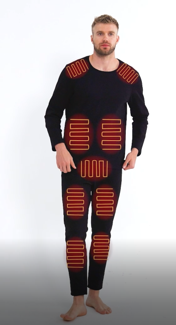 STYLE:1805   Heated Thermal Underwear for Men Women USB Charge 42 Zone Intelligent heated long johns - Heated clothing - Y...