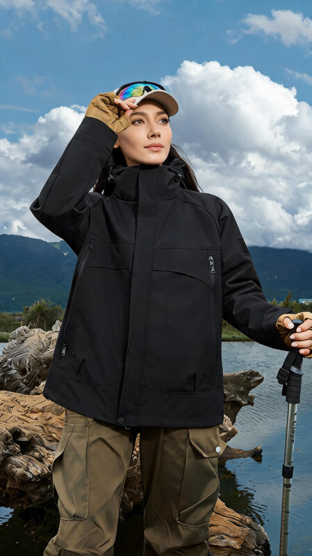 STYLE:F25875  Waterproof Ski Jacket Warm Winter Coats Windproof Winter Jackets for Women Fleece Lined Windbreaker with Hoo...