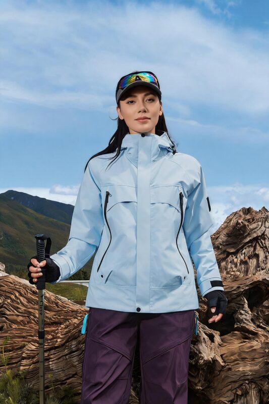 STYLE:F25875  Waterproof Ski Jacket Warm Winter Coats Windproof Winter Jackets for Women Fleece Lined Windbreaker with Hoo...