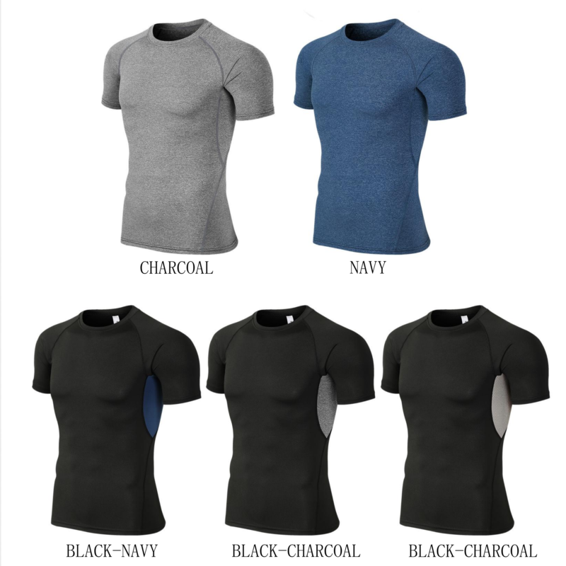 Style：SJY16   Compression Shirts for Men – Long Sleeve Black Workout B...