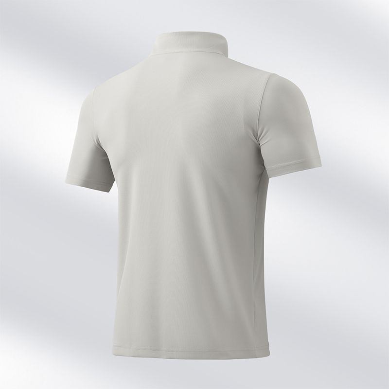 Style：F25650  Half Zip Quick Dry Short Sleeved Shirt Standing Collar Stretch...