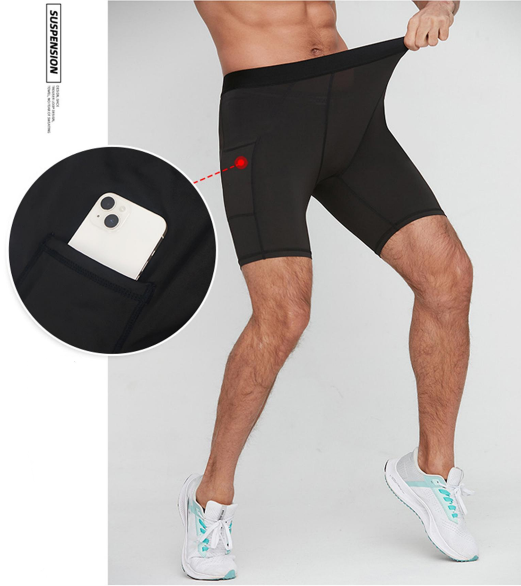 Style:JLS26   Compression Shorts Men with Pocket Spandex Athletic Baselayer Shorts Quick Dry Compression Sports Underwear ...