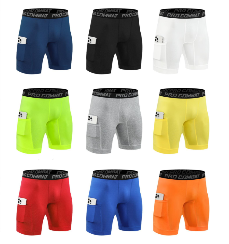Style:JLS26   Compression Shorts Men with Pocket Spandex Athletic Baselayer Sh...