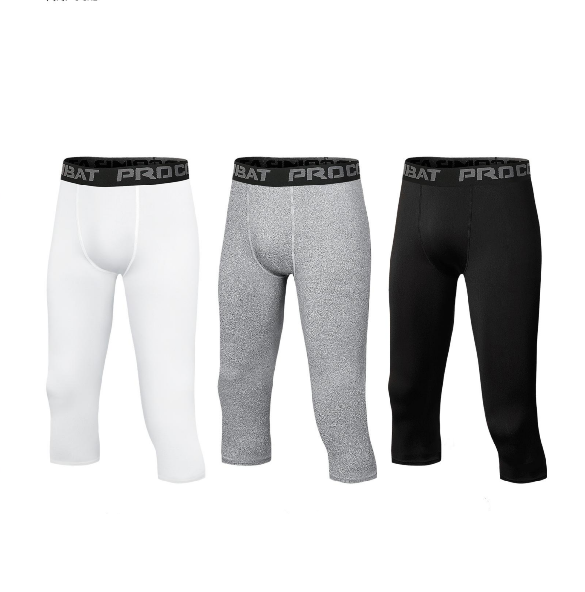 Style:JLS27  Men’s 3/4 Compression Pants with Pockets Athletic Leggings Running Cool Dry Active Workout Sport Basela...