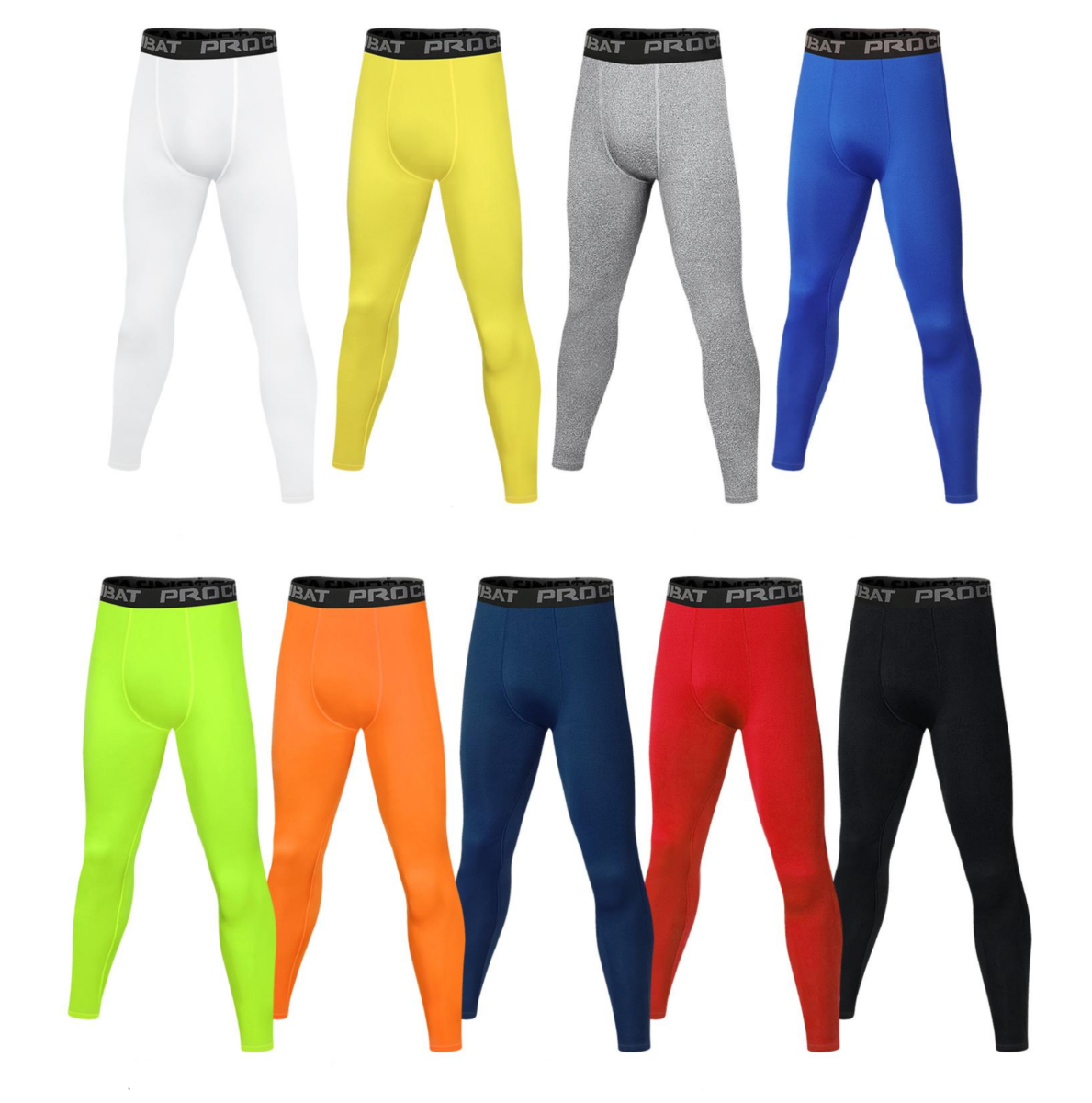 Style:JLS28 Men’s  Compression Pants with Pockets Athletic Leggings Running Cool Dry Active Workout Sport Baselayer ...