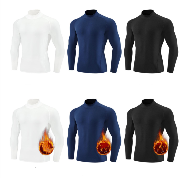 Style:JLS31   Men’s Compression Shirts Long Sleeve Mock Turtleneck Under...