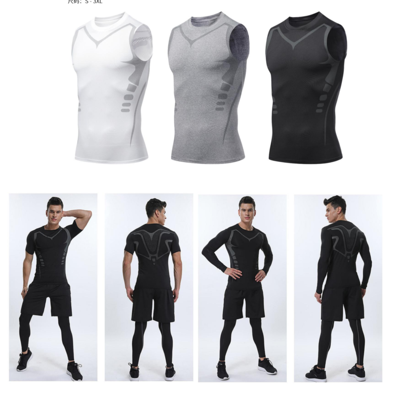 STYLE:JSY02  Men’s Sleeveless Athletic Compression Shirts Workout Tank T...