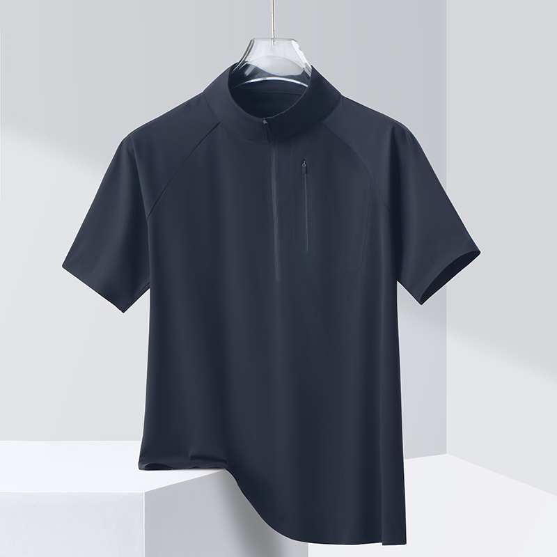 Style:F25651  Half Zip Quick Dry Short Sleeved Shirt Standing Collar Stretch Sports T-Shirt - sun protection clothing - Yo...