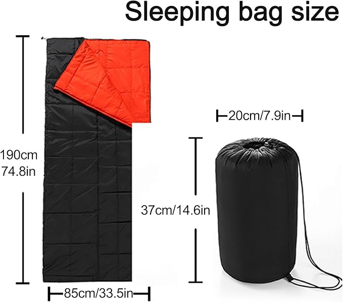 Rectangular Heated Sleeping Bag Winter 3-4 Season Thermal Warm Down Sleeping Bag for Adults with Compression Sacks for Cam...