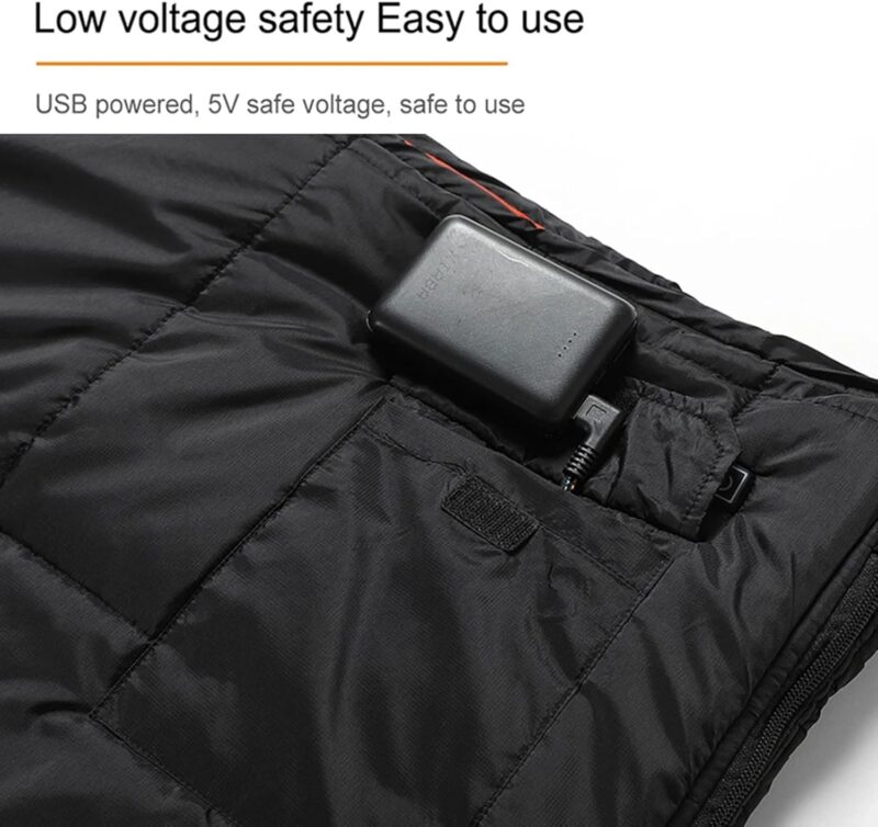 Rectangular Heated Sleeping Bag Winter 3-4 Season Thermal Warm Down Sleeping Bag for Adults with Compression Sacks for Cam...
